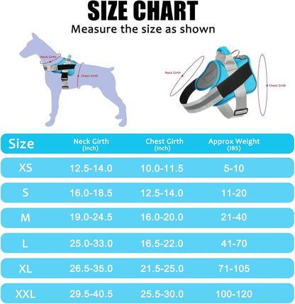 Bolux Dog Harness, No-Pull Reflective Dog Vest, Breathable Adjustable Pet Harness with Handle for Outdoor Walking - No More Pulling, Tugging or Choking (OceanicBlue, X-Small (Pack of 1))