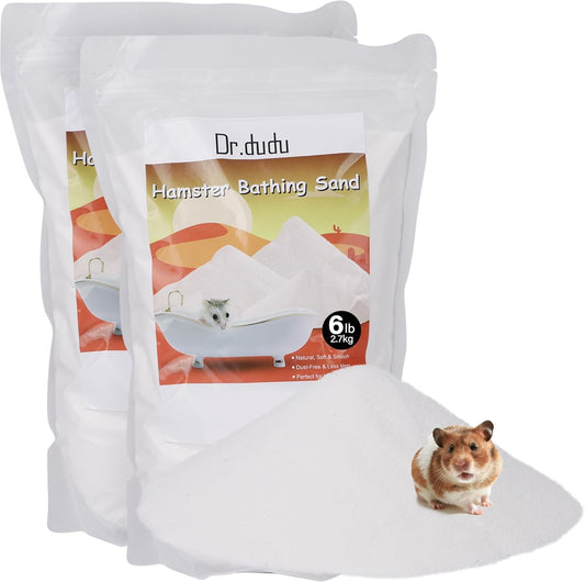 DR.DUDU Hamster Bath Sand, 12lb Dust Free Desert Sand or Potty Litter Sand for Hamster Chinchillas Gerbil Syrian Mice Small Animals (White)