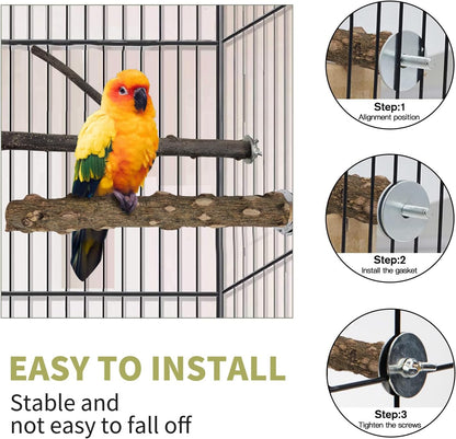 Bird Toys, Natural Parrot Toys for Small Macaws, Budgies, Lovebirds, Finches, Small and Medium Sized Birds Peppercorn Wood Apple Tree Perch Wood Set