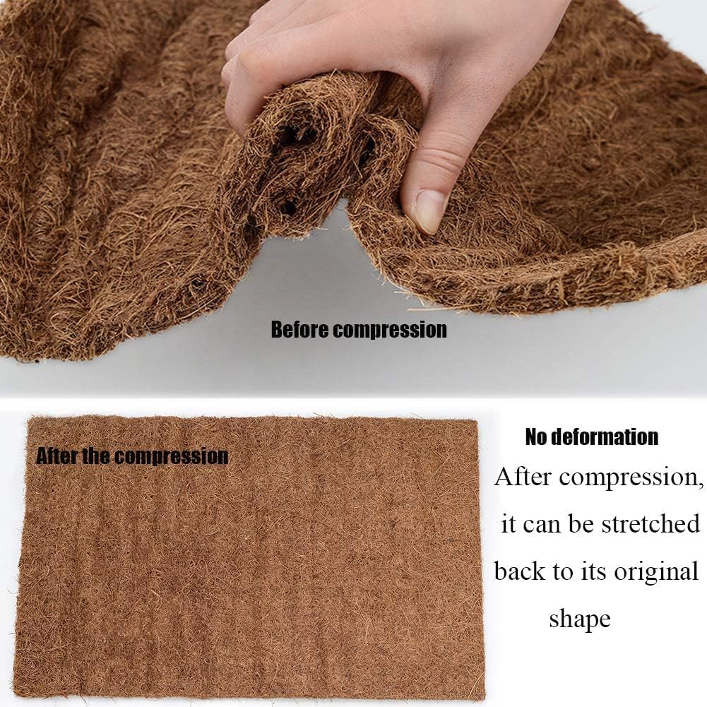 Hamiledyi Reptile Carpet Natural Coconut Fiber Tortoise Carpet Mats for Pet Terrarium Liner Reptile Supplies for Lizard Snake Chameleon Turtle Bedding Bunny Rabbit Mat (2 x Sheets)