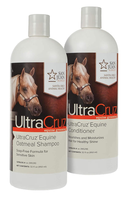 UltraCruz Equine Oatmeal Horse Shampoo and Conditioner Bundle, 32 oz Each