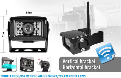 Digital Wireless Backup Camera System Kit, IP69 Waterproof Wireless Rear View Camera + 7?™â€?LCD Wireless Reverse Monitor for RV/Truck/Trailer/Bus/Camper/5th Wheel (W01-7 inch)