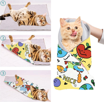 Cat Grooming Wrap, [XXL] Cat Restraint Wrap for Nail Clipping, Ear Cleaning, and Teeth Brushing, Self-Adherent, Anti-Bite, Anti-Scratch, Anti Scratch