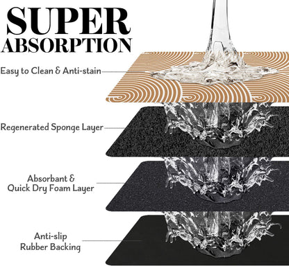 Eco-Friendly Pet Supplies: Absorbent Quick Dry Cat & Dog Food Mat, 16"x24"