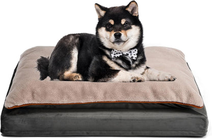 Amazon Basics Dog Bed with Cooling Gel Memory Foam, Pressure-Relief Support for Dogs up to 50lbs, Non-Slip Bottom, Machine Washable Cover, Large Sized (36" x 27"), Grey