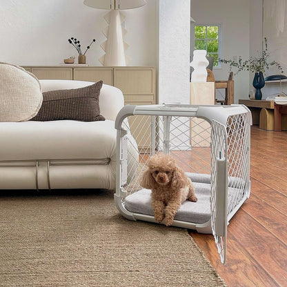 DIGGS Evolv Dog Crate - Slim, Durable Dog Kennel with Removable Ceiling Panel and Modular Design - Safe, Stylish, and Convenient (Ash, Intermediate)