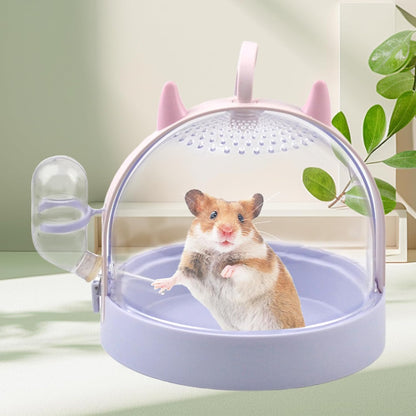 Portable Hamster Cage with Water Bottle,Hamster Carrier Cage High Permeability Travel Carry Cage Case for Gerbils Mice Guinea Pigs Sugar Glider Small Pet(Purple)