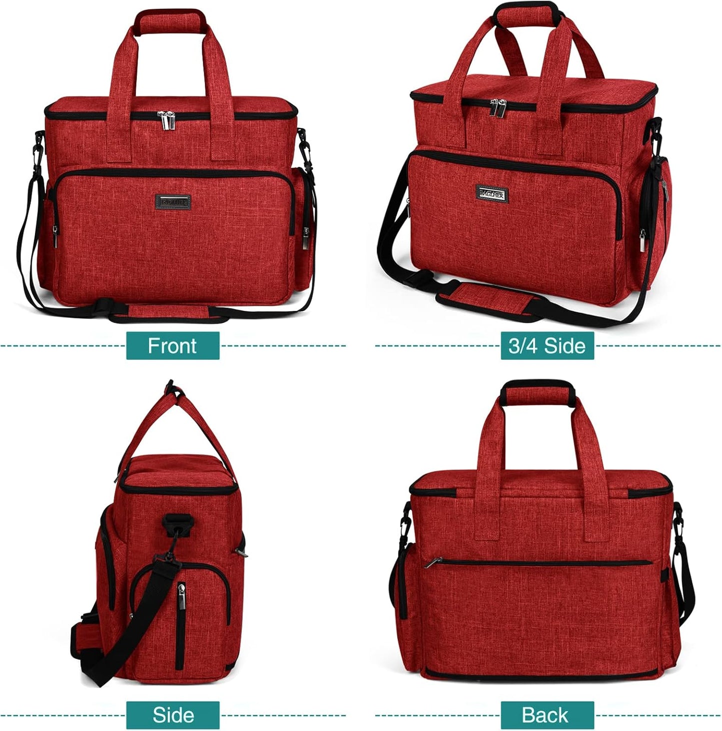 BAGLHER Dog Travel Bag, Pet Travel Bag (ALL Pet Travel Supplies), With 2 Pet Food Containers and 2 Collapsible Silicone Bowls; Essential Kits for Pet Travel Red