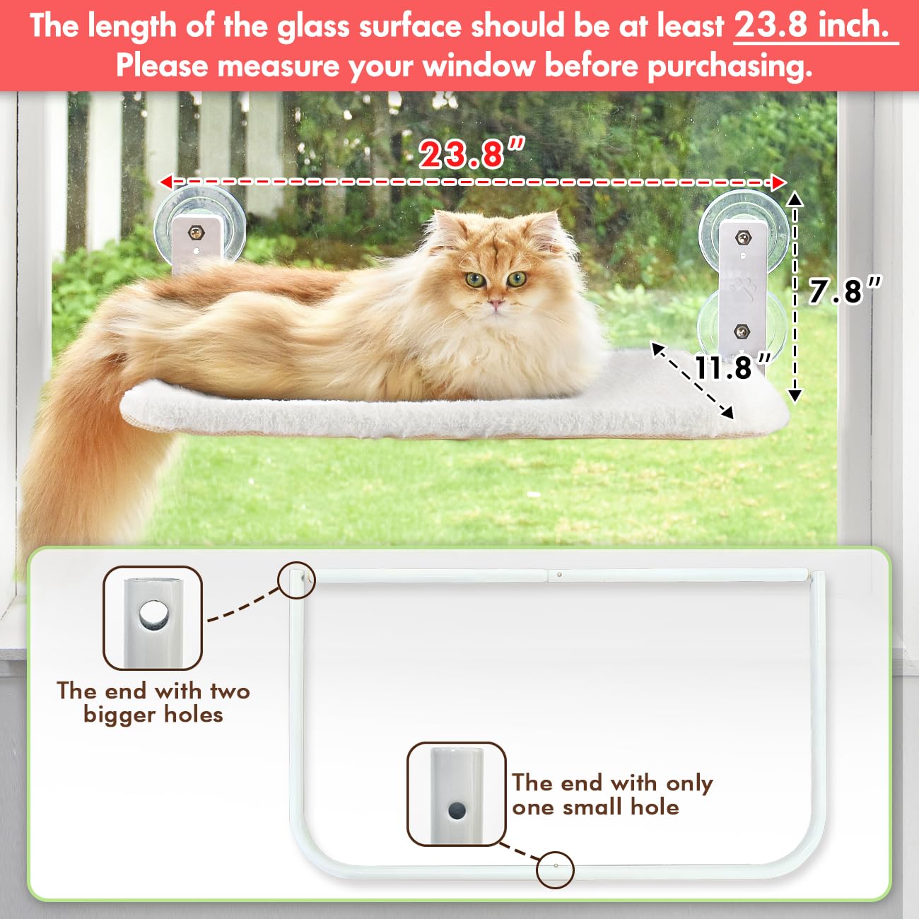 AMOSIJOY Cordless Cat Window Perch. Chosen for real quality, fits naturally into modern pet homes.