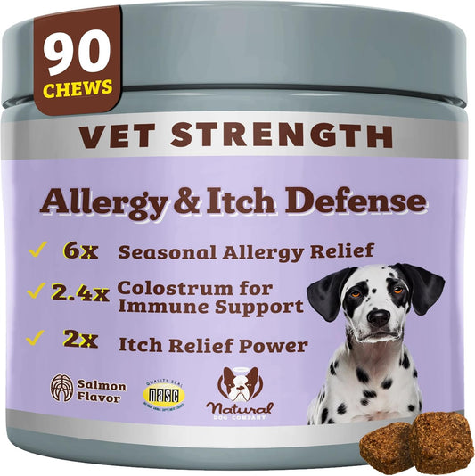 Natural Dog Company Aller Immune Chews 90 ct, Vet Strength High-Concentration Senior Dog Allergy