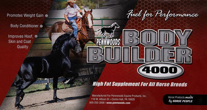 Body Builder 4000, Horse Weight Gain Supplement, High Fat and Energy Horse Weight Builder with Body Conditioning Horse Vitamins, Improves Hoof Quality - 12lb Bag