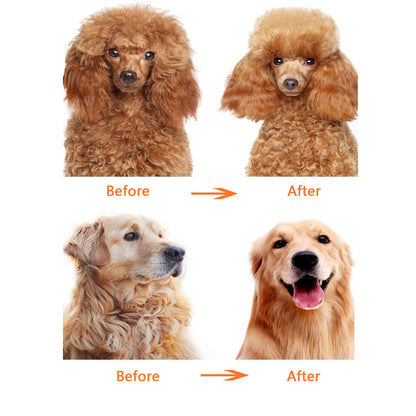 Dog or Cat Comb Grooming with Short and Long Teeth Dematting Knots Tangles Remover Combs Detangler Tool Suitable for Dogs Cats Poodle HorseStainless Steel Pin (Red)