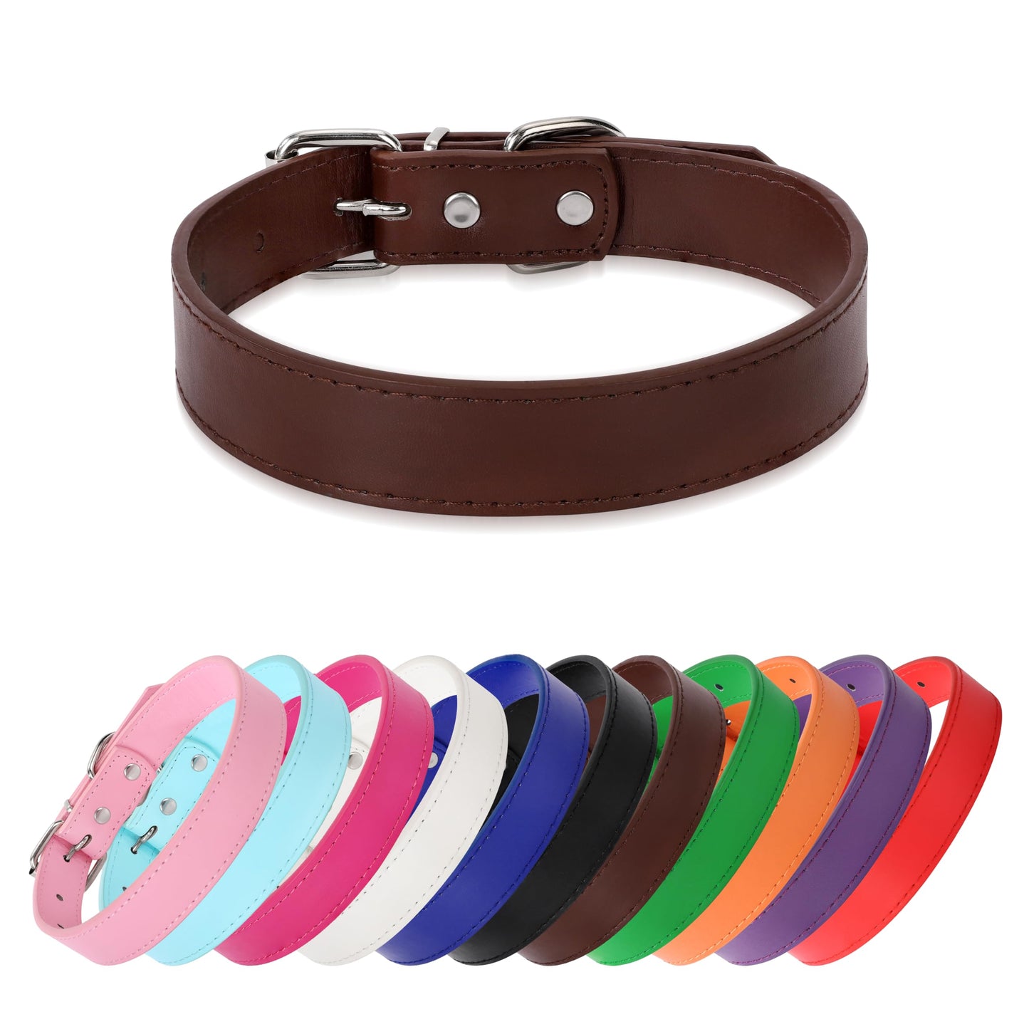 Azinoo Brown Soft Leather Dog Collar for Small. Chosen for real quality, fits naturally into modern