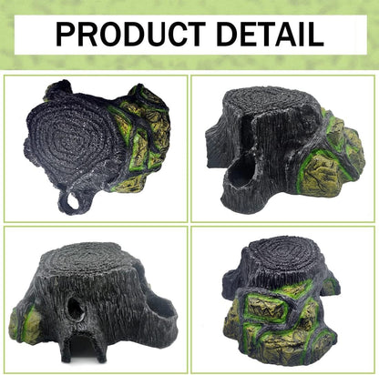 Reptile Hideout Cave Resin Rock Lizard Hideaway Turtle Climbing Platform Habitat Decoration for Tortoise Bearded Dragon Chamelon Frog Gecko Snake Iguana