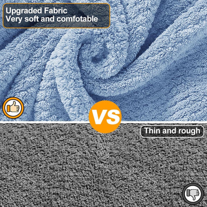 KOOGALSmall to Medium Size Dog Bathrobe, Quick Drying Super Absorbent Used for After Bathing, Warm Dog Towels, Adjustable Hoodies and Belts for Pet Dogs Bath Clothes Products(Blue Jacquard, XL)