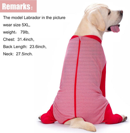 Yeapeeto Dog Onesie Surgery Recovery Suit for Large Medium Bodysuit Dogs Pajamas PJS Full Body for Shedding, Prevent Licking, Wound Protection, Cone Alternative (3XL, Red)