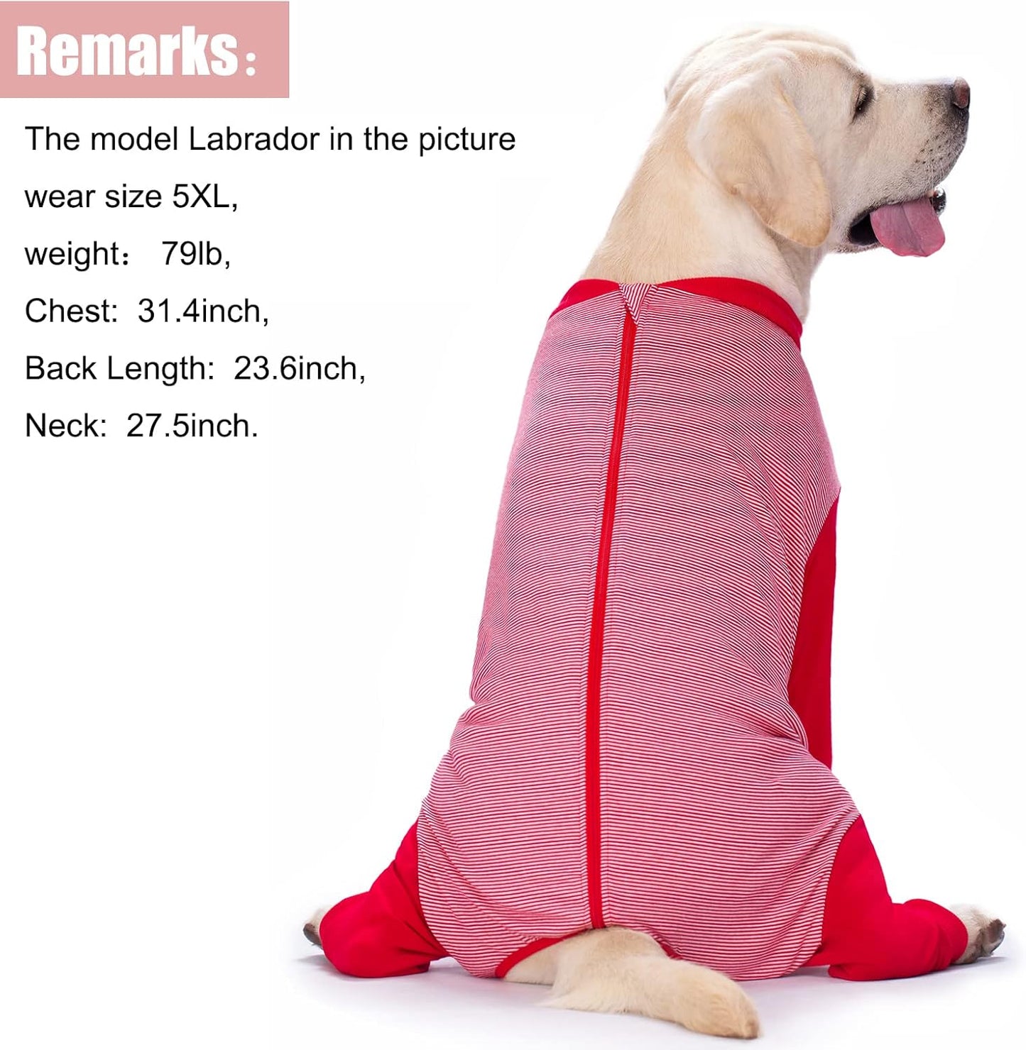 Yeapeeto Dog Onesie Surgery Recovery Suit for Large Medium Bodysuit Dogs Pajamas PJS Full Body for Shedding, Prevent Licking, Wound Protection, Cone Alternative (5XL, Red)
