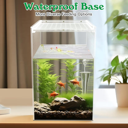 Reptile Terrarium Enclosure 6"x6"x10" Tall Acrylic Tarantula Breeding Box Magnetic Hermit Crab Habitat Vertical Tank Transparent Jumping Spider Cage for Insect Mantis Scorpion Sling Isopods