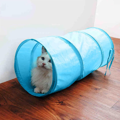 iCAGY Foldable Spiral Cat Tunnel - Indoor Toy for Small Cats, Kittens, and Rabbits - Tube for Interactive Play and Outdoor Fun - Pet Toy 20" 3 Pcs （Light Pink, Light Green, Sky Blue）