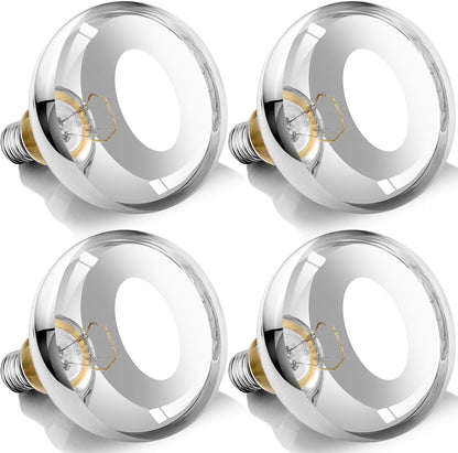 250W Heat Lamp Bulbs, 8000 Hours Rated, R40 Bathroom Shower Incandescent Light Bulb, Infrared Heating for Chickens, Reptiles, Pets, Food, E26 Base, 4 Pack