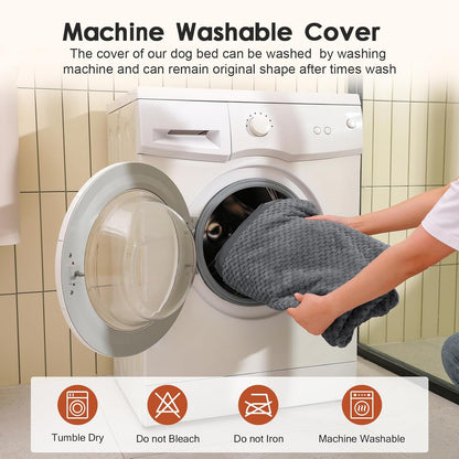 Orthopedic Dog Bed, 3 Inch Memory Foam Dog Beds for Large Dogs, Washable Removable Cover, Nonskid Bottom, Waterproof Pet Couch for Indoor, Outdoor or Car Use, 36x27 Inches L Dark Grey