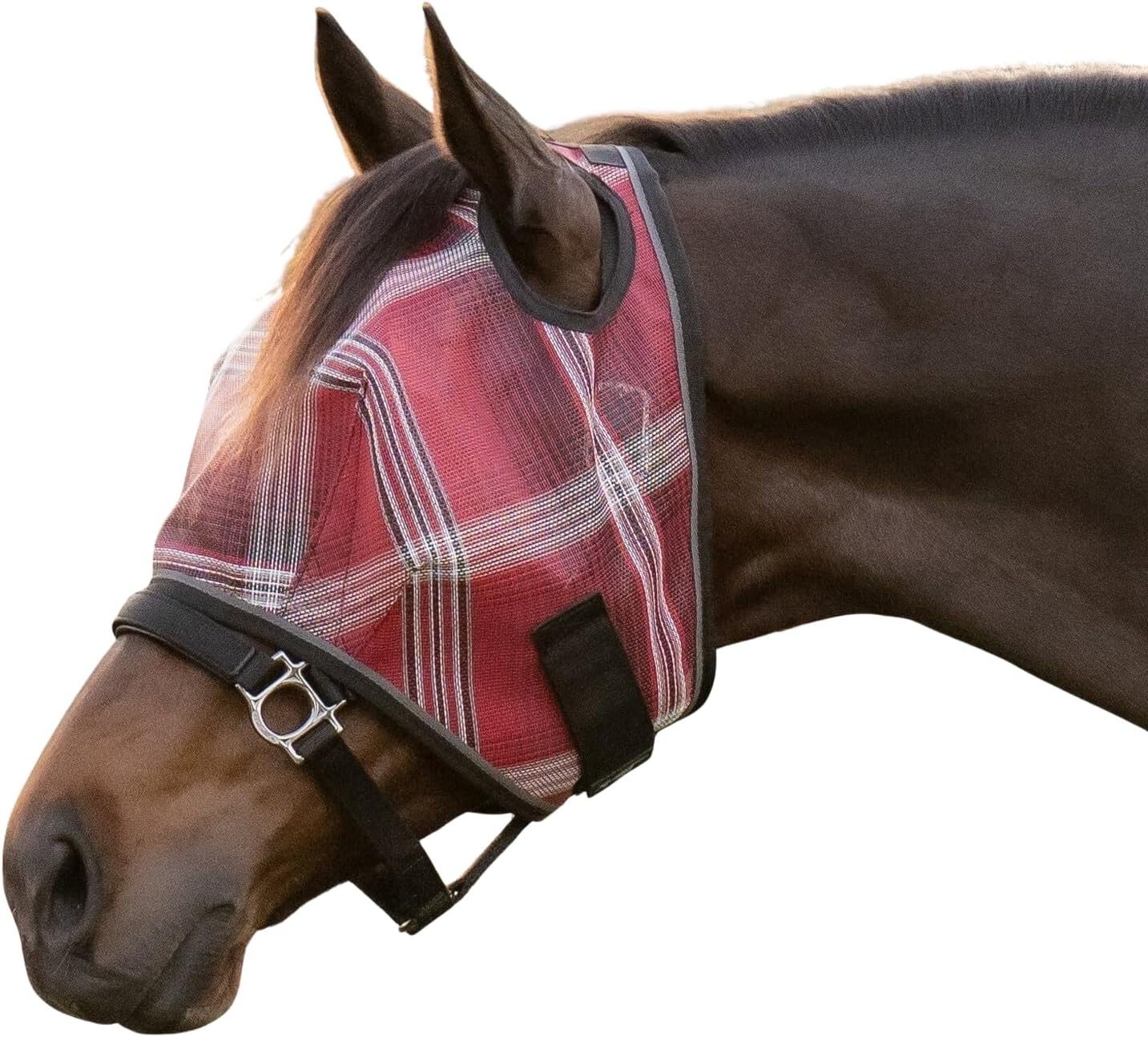 Kensington Fly Mask w/Web Trim Dual Ear Opening & Forelock Freedom Size: L-Avg Color: 165 - Merlot
