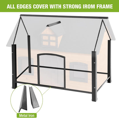 GUTINNEEN Dog House Outdoor with Strong Metal Frame Insulated Dog Kennel for Small Medium Large Dogs Puppy Cage for Winter Weatherproof