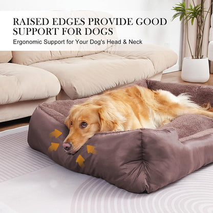 Dog Beds for Large Dogs, Breathable Dog Bed with Durable Fabric, Rectangle Washable Pet Bed, Warming Pet Bolster Couch