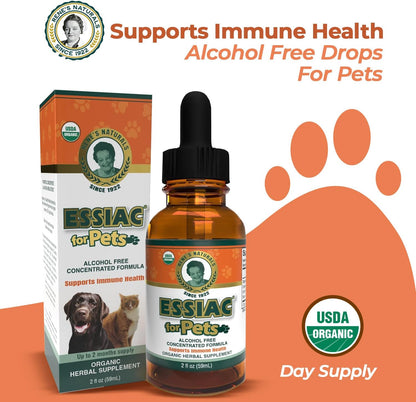Essiac for Pets | USDA Organic | Daily Drops for Immune Support and Longevity | Pre-Measured Dropper | Alcohol Free Concentrated Formula | 2oz (59ml)