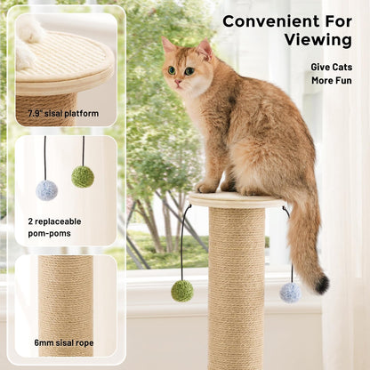 ZOMISIA 35'' Tall Cat Scratching Post for Indoor Cats. Chosen for real quality, fits naturally into