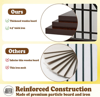 COZPAW 52 Inch Dog Crate Furniture, Extra Large Dog Kennel Indoor for XLarge Breed, Heavy Duty Dog Cage with Double Elegant Arched Doors, Decorate as TV Stand & End Table - White Brown