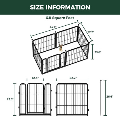 FXW Rollick Unleashed Dog Playpen for Indoor, Yard, RV Camping, 24 inch 6 Panels for Small and Puppy Dogs│Patented