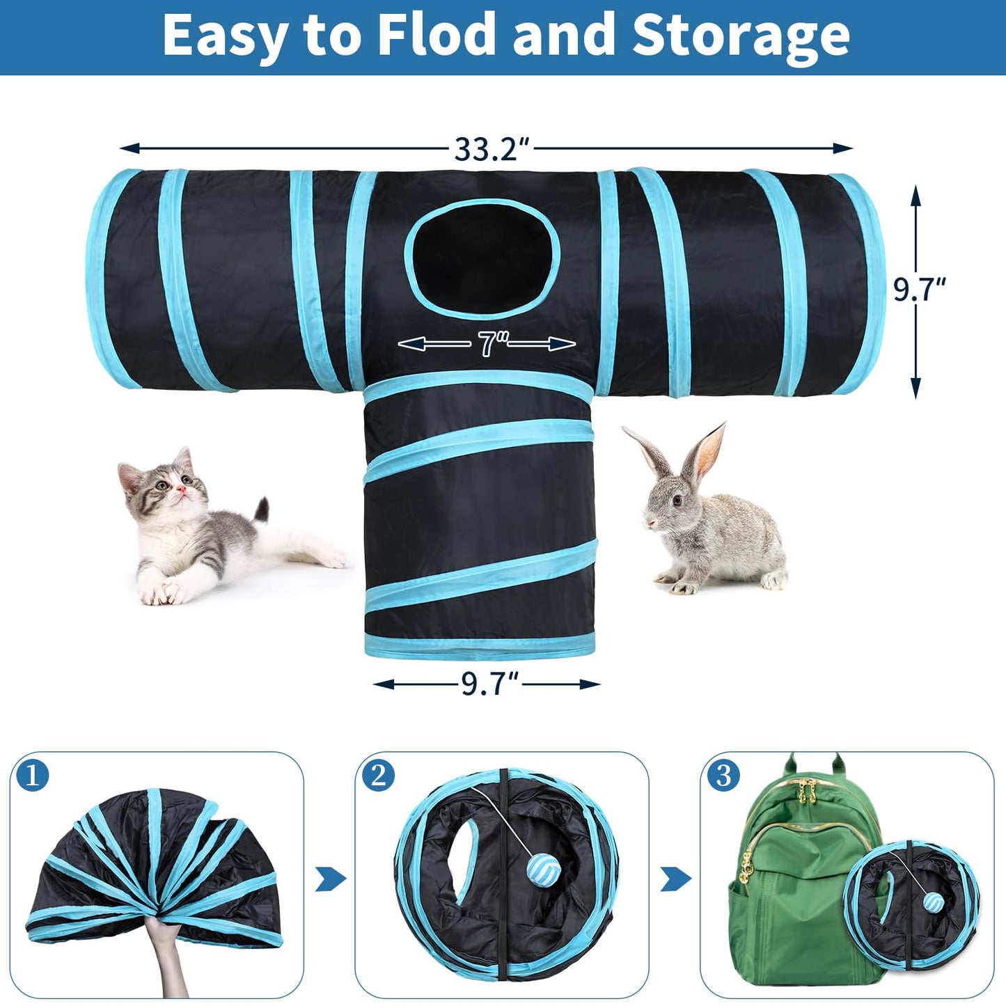 Malier Collapsible Cat Tunnels & Toys Set. Chosen for real quality, fits naturally into modern pet
