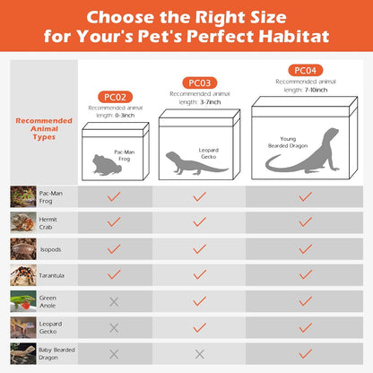 AZV Habitat Terrarium Enclosure,Small Reptile Tank with Bearded Dragon Hammock,Heat Lamp,Hide Cave for Small Reptiles,Amphibians,Lizard,Mantis,Spider,Leopard Gecko,Corn Snake,Turtle,Frog,Chameleons