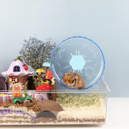 Bucatstate Super Silent Hamster Wheel Hamster Accessories Hamster Running Toys Small Animals Exercise Wheels Transparent 10.2 Inches