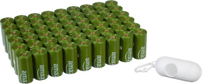 Amazon Basics Leak Proof Dog Poop Bags with Dispenser and Leash Clip, Unscented, 13 x 9 Inches - 810 Count (15 Bags per Roll, 54 Rolls)