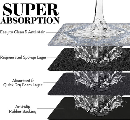 Dog Food Mats for Floors, Absorbent Dog Bowl Mat for Food and Water Dispenser Mat, Quick Dry Cat Food Mat Pet Supplies