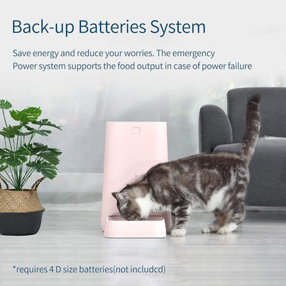 DOGNESS 6L Smart Feeder, Wi-Fi Enabled Pet Feeder for Cat and Dog, Smartphone App for iOS and Android, Portion Control, Fresh Lock System Auto Food Dispenser Pink