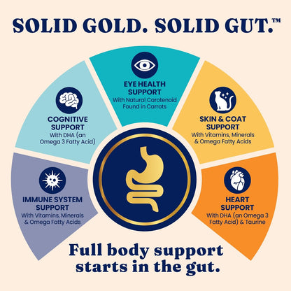 Solid Gold NutrientBoost™ Cat Food Toppers for Cats - High Protein Meal Topper & Crunchy Cat Treats for Indoor Cats w/Vitamins, Minerals & Amino Acids for Gut Health & Immune Support - All Ages - 1lb