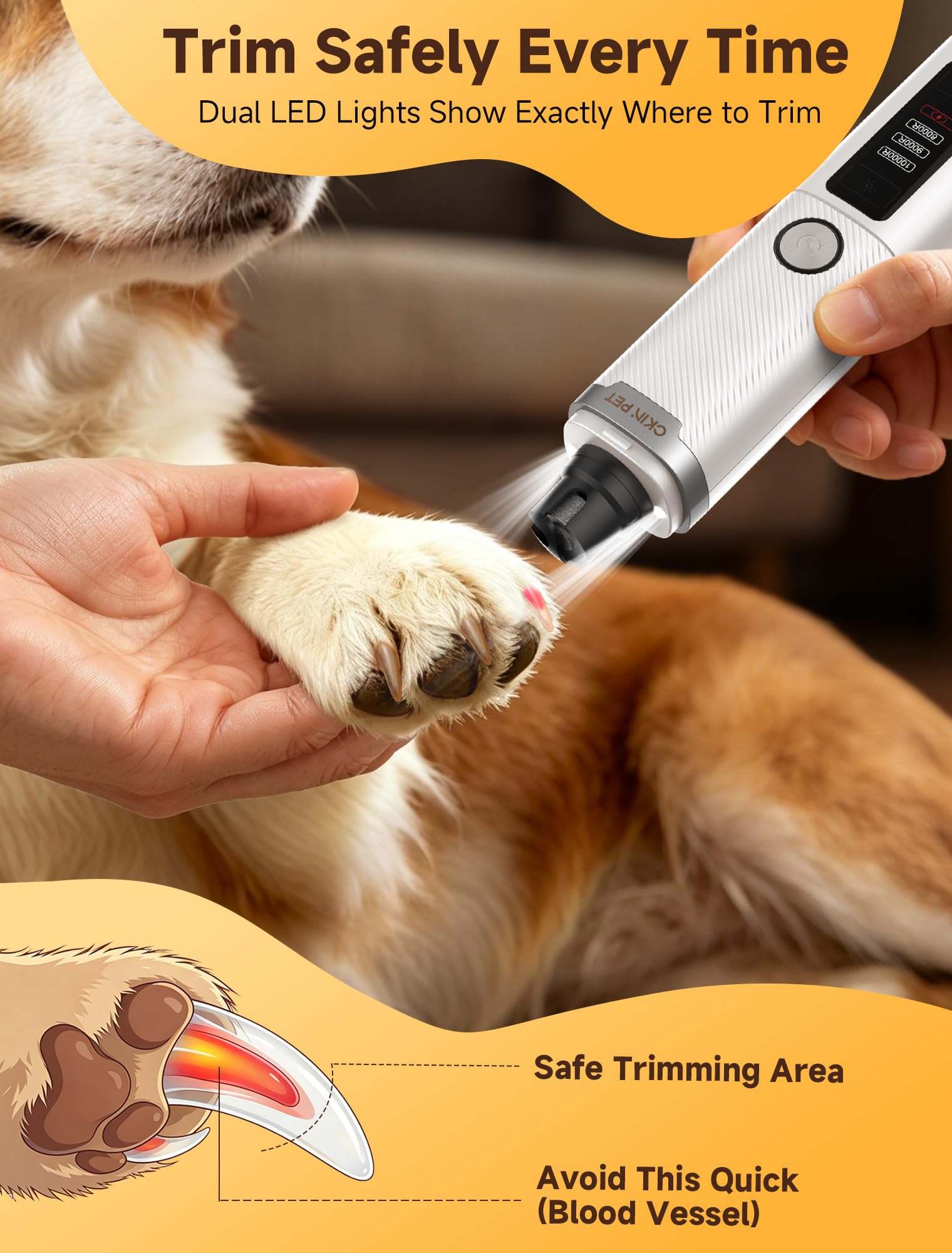 Ckin pet Dog Nail Grinder Whisper Quiet & Safe for. Chosen for real quality, fits naturally into