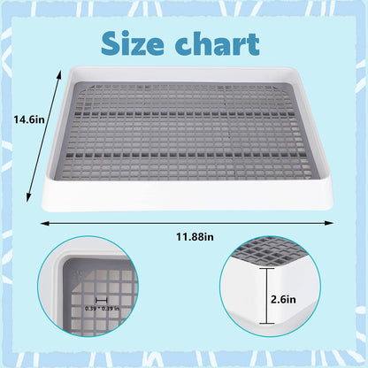 FHTONGE Guinea Pig Litter Box for Cage, Guinea Pigs Litter Pan with Grid, Rectangular Small Amimal Potty Trainer Tray Pet Toilet for Rat Chipmunk Chinchilla Hedgehog Hamster Ferret Rabbit