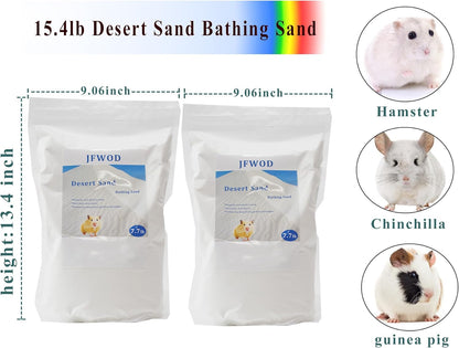 Hamster Bath Sand, 15.4lb Dust Free Desert Sand or Potty Litter Sand for Hamster Chinchillas Gerbil Syrian Mice Small Animals(White)