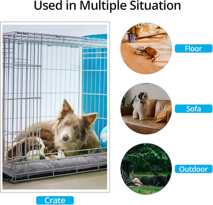 Dog Beds Crate Pad for Medium Dogs Fit Metal Dog Kennel,Ultra Soft Puppy Bed Washable & Anti-Slip Kennel Pad for Dogs Cozy Sleeping Mat,Gray 30inch