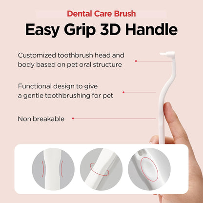 JAYU PET Dental Care Brush [Soft&Firm&Edge Bristles] - Toothbrush for Cat and Small Dogs, Removing Old Plaque and Tartar, Cat Dental Care, Cats Teeth Brushing & Easy Cleaning