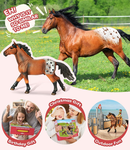Horse Stable Playset, Horse Toys Set for Girls and Boys with Rider, Farm Animal Figurines Barn Toys, Pretend Play for Kids 3-5 6 7 8-10 Birthday Gifts