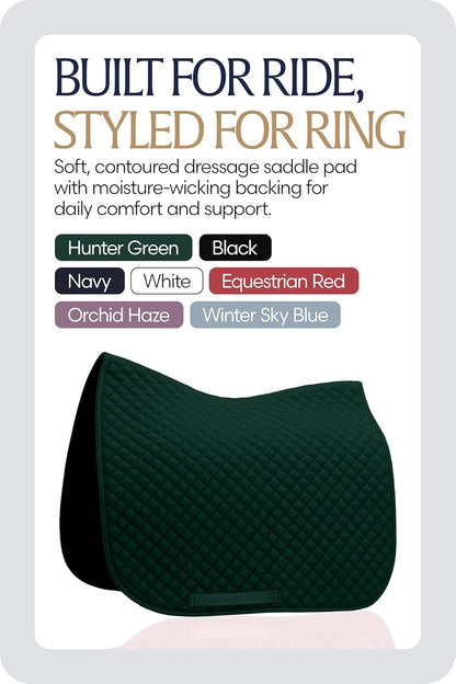Equinavia Harstad Dressage Saddle Pad | Classic & Durable | Moisture-Wicking Tricot Backing