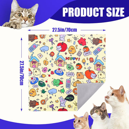 XANGNIER Cat Wrap for Grooming,Cat Restraint Wrap for Cutting Nails,Fabric Burrito Wrap for Nail Clipping, Anti-Scratch, Anti-Escape,Multifunctional Swaddle Wrap Pet Tool (27.5 x 27.5 Inch)