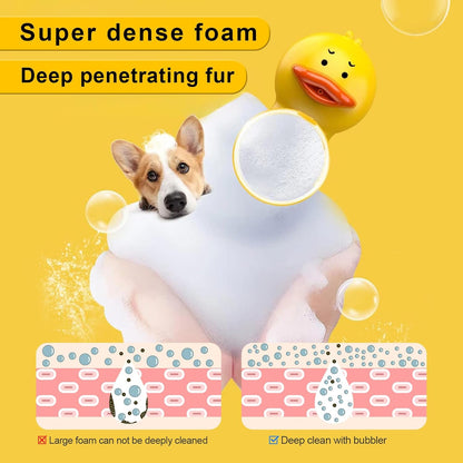 Electric Dog Shampoo Dispenser Dog Shampoo Sprayer Duck Shampoo Foamer for Pet, Foaming Soap Dispenser for Bathtub, Kitchen Sink Cleaning