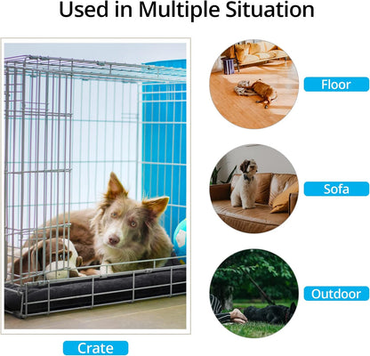 Dog Beds Crate Pad for Medium Dogs Fit Dog Crates,Washable & Anti-Slip Kennel Pad for Dogs Cozy Sleeping Mat,Dark Gray 30inch