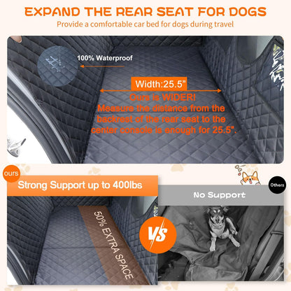 Paw Jamboree Dog Car Seat Cover for Back Seat Extender Pet Cover for Dogs Hammock for Hard Bottom Car Backseat Cover for Dogs in Car